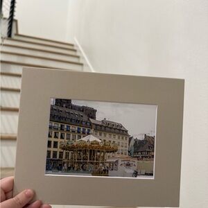 Charming Cityscape Wall Art in Beige Frame